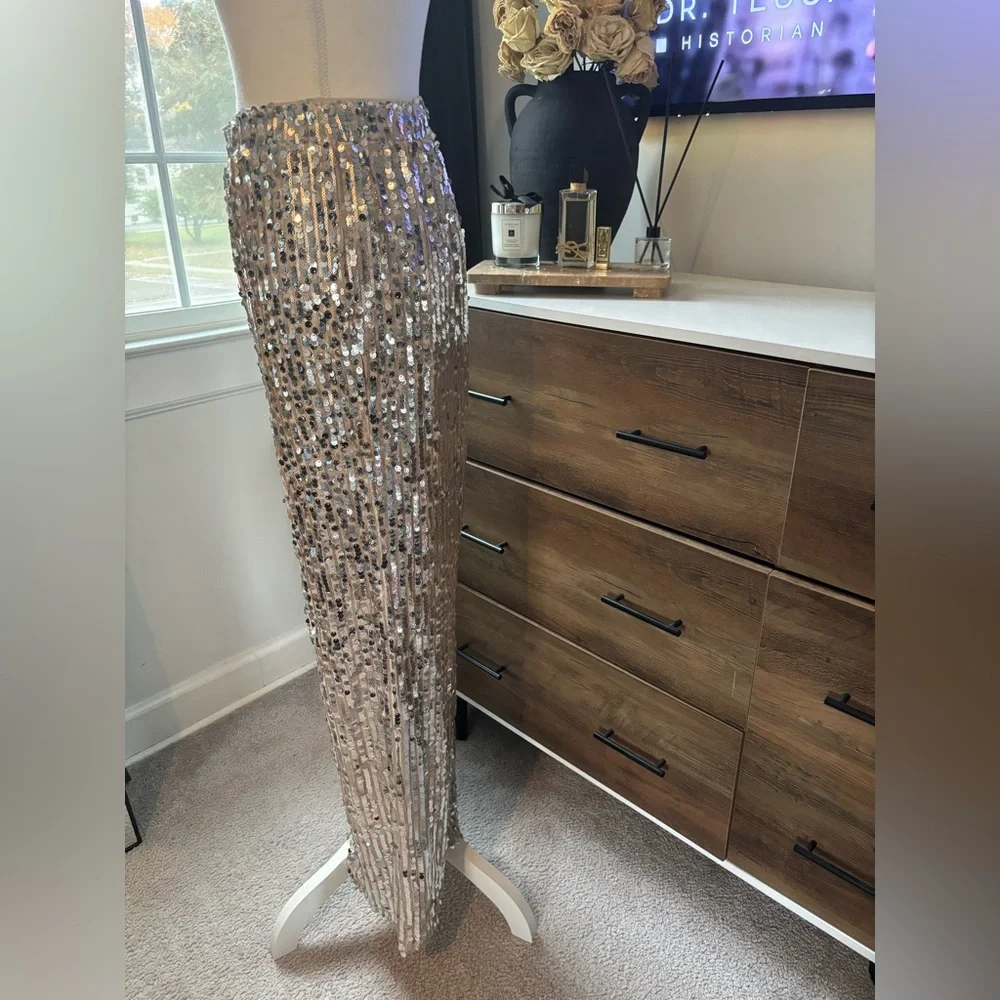 Cream Sequin Pants - Picture 3 of 6